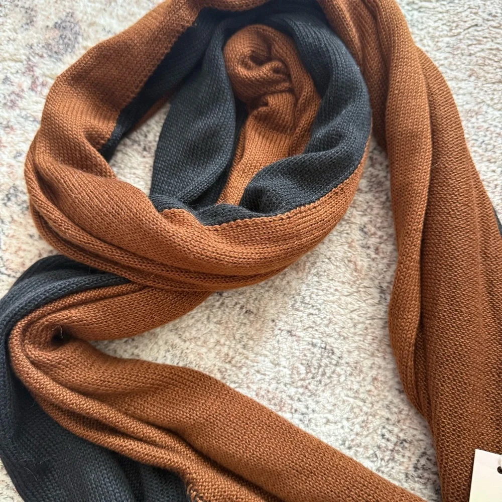 NEW Summersalt 2 Tone Knit Stretch Scarf Wrap Shawl Sea Urchin Praline - Picture 3 of 4
